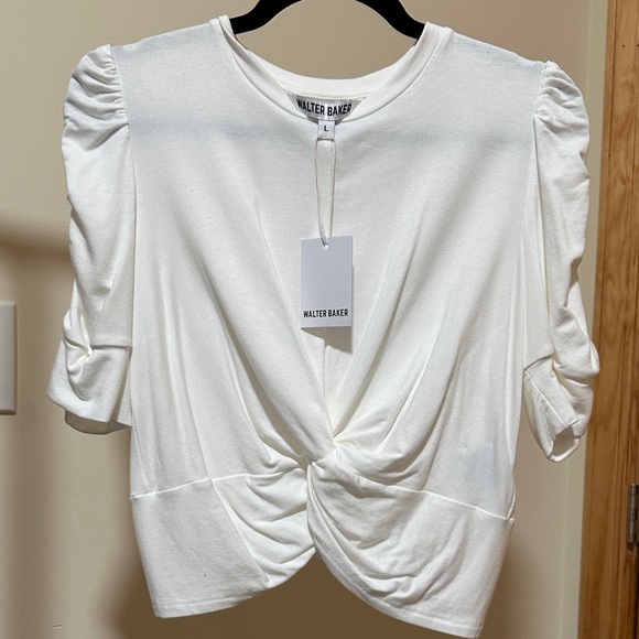 Walter Baker Tops - Walter Baker Cream Twist Front Cropped Top Large